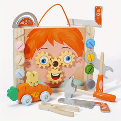 Kids Wooden Toolbox Toy Educational Shape Matching Game