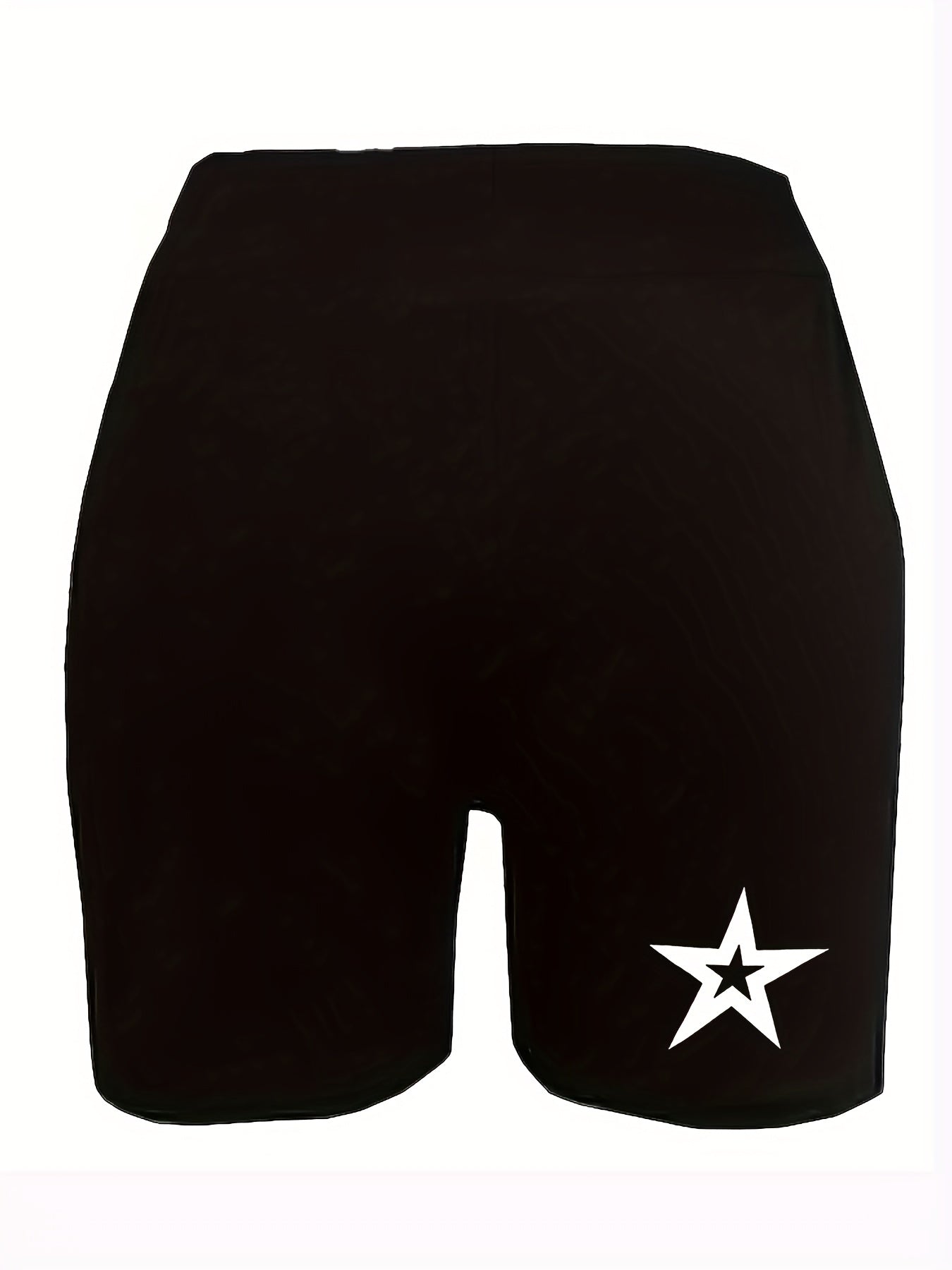  Star Print High Rise Biker Shorts