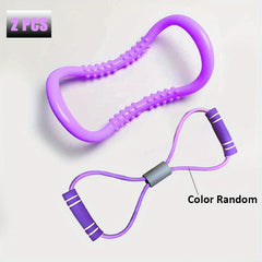 2pcs Elastic Resistance Band 8 Levels Full Body Workout Home Gym Pilates Yoga