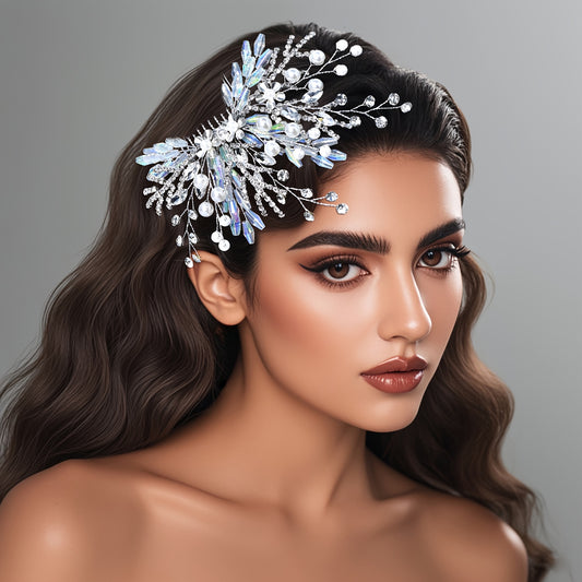 Stylish Bridal Hair Comb with Flowers Bridesmaid Headpiece HP914