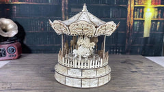 3D Wooden Puzzle Carousel Music Box Festive Christmas Gift