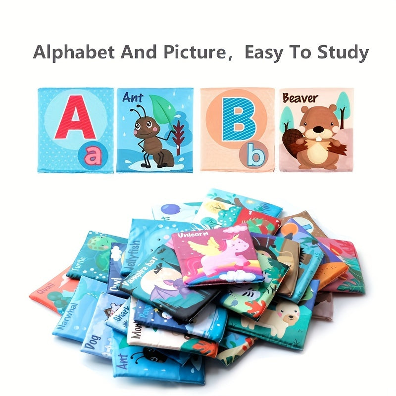 26 Letters Cloth Book Set with Carrying Bag for Early Education