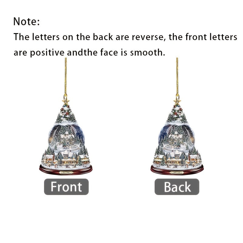 Crystal Town 2D Acrylic Decorative Charm Car Bag Key Pendant Christmas Ornament