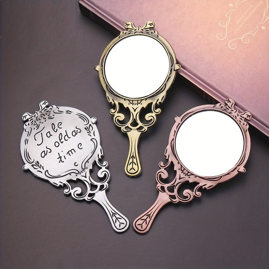 Portable Metal Frame Makeup Mirror Hollow Cosmetic Compact Mirror