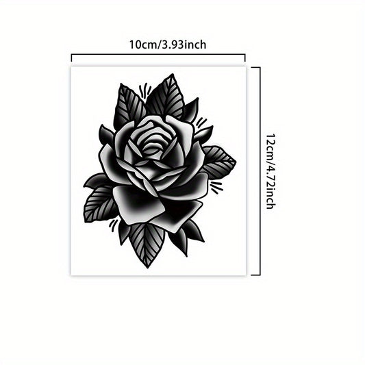 Waterproof Rose Temporary Tattoo Sticker Realistic Semi Permanent Body Art