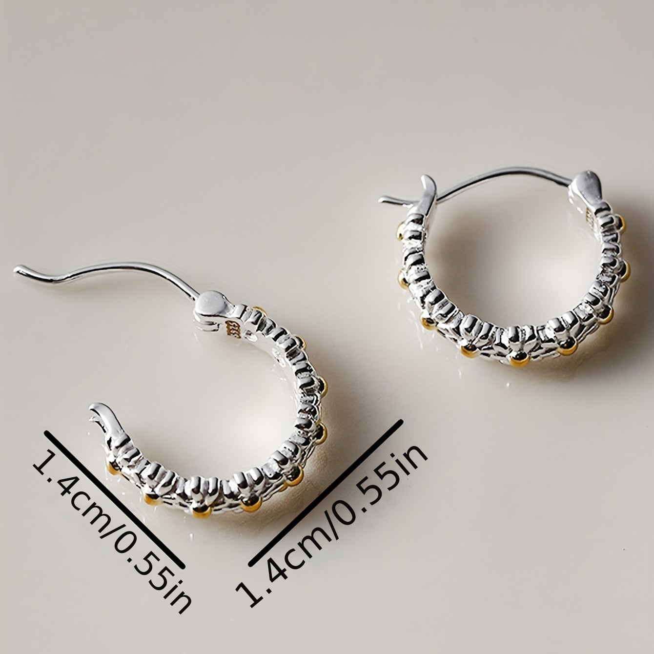 Daisy Decor Hoop Earrings, Copper Silver Plated Jewelry