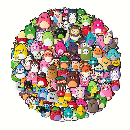 50pcs Colorful Animal Shoe Charms for Clogs Slides Sandals PVC Shoe Decorations
