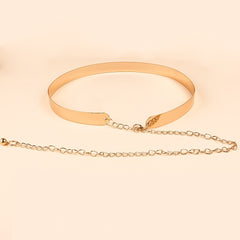 Women's Adjustable Chain Metal Belt Mirror Like Gleam Bold Design