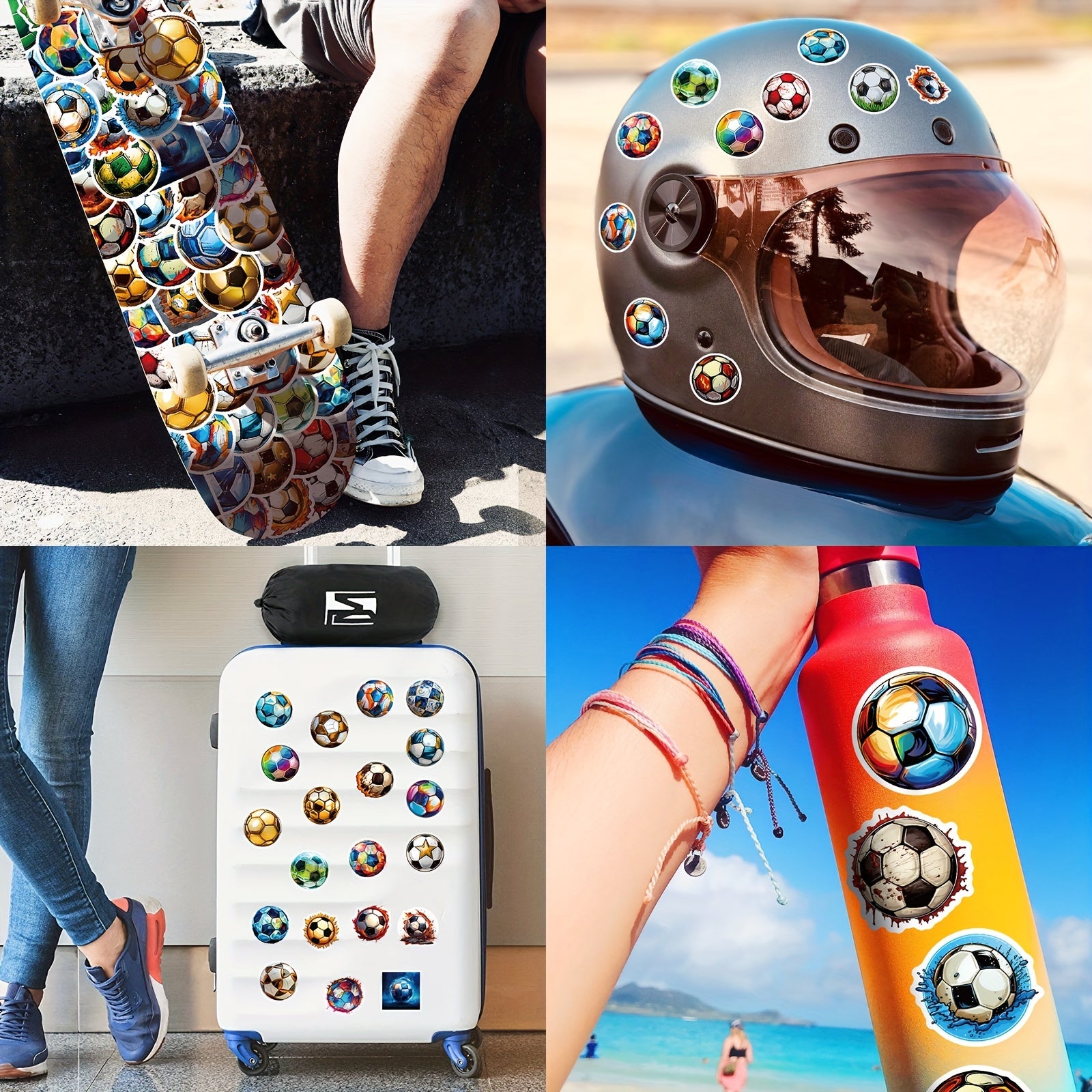 50pcs Football Graffiti Stickers for Desktop Stationery Bicycle