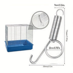 6pcs Metal Finger Spring Latch Hook for Pet Bird Cage Door