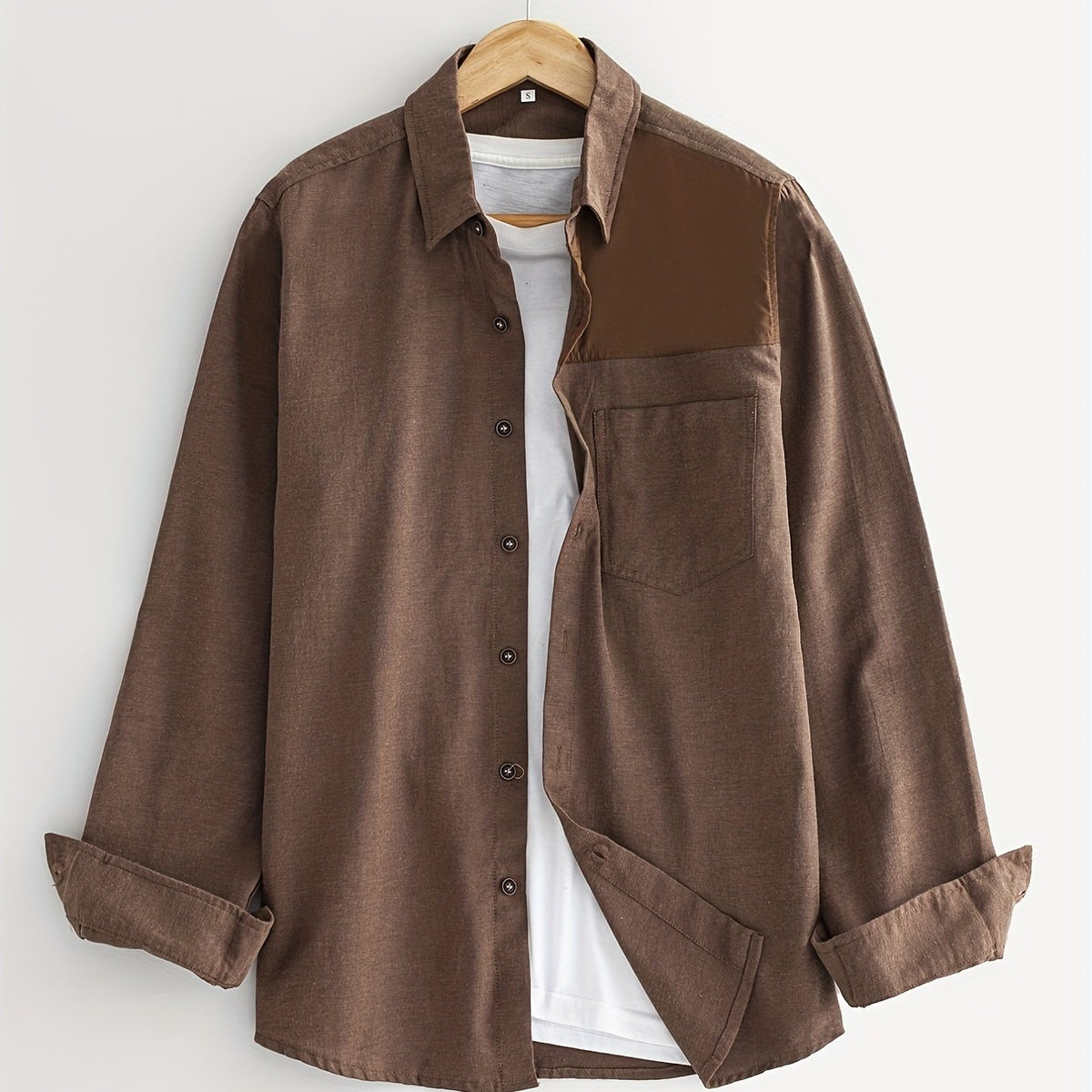 Men's Lapel Shirt with Chest Pocket