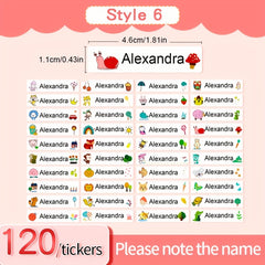 Transparent Custom Name Sticker Waterproof 120-360pcs