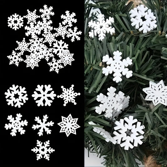 30pcs Wooden Snowflake Decorations Christmas Tree Decor