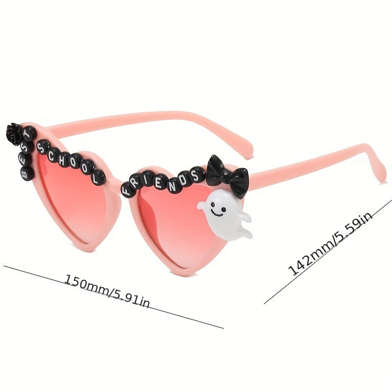 Y2K Heart Sunglasses Ghost & Flower Cosplay UV400
