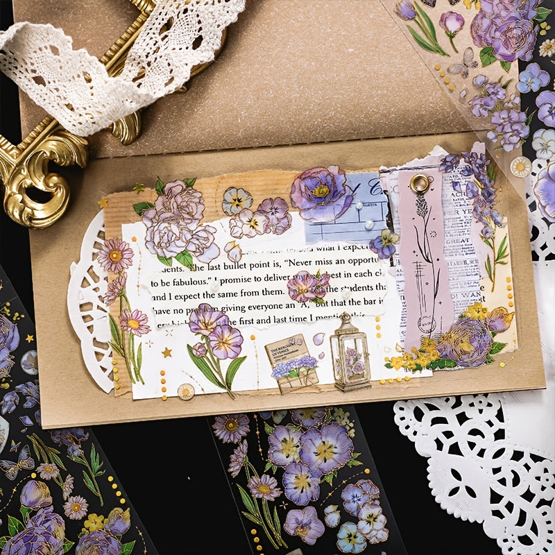20pcs 'Dazzling Flowers' Waterproof Stickers Scrapbooking Journaling Planner