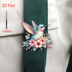 Acrylic Bird Song Flower Brooch DIY Accessory