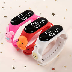 3pcs Kids' Animal Pattern LED Electronic Watch Set for Boys and Girls
