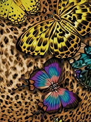  Leopard & Butterfly Print Round Neck Midi Tank Dress