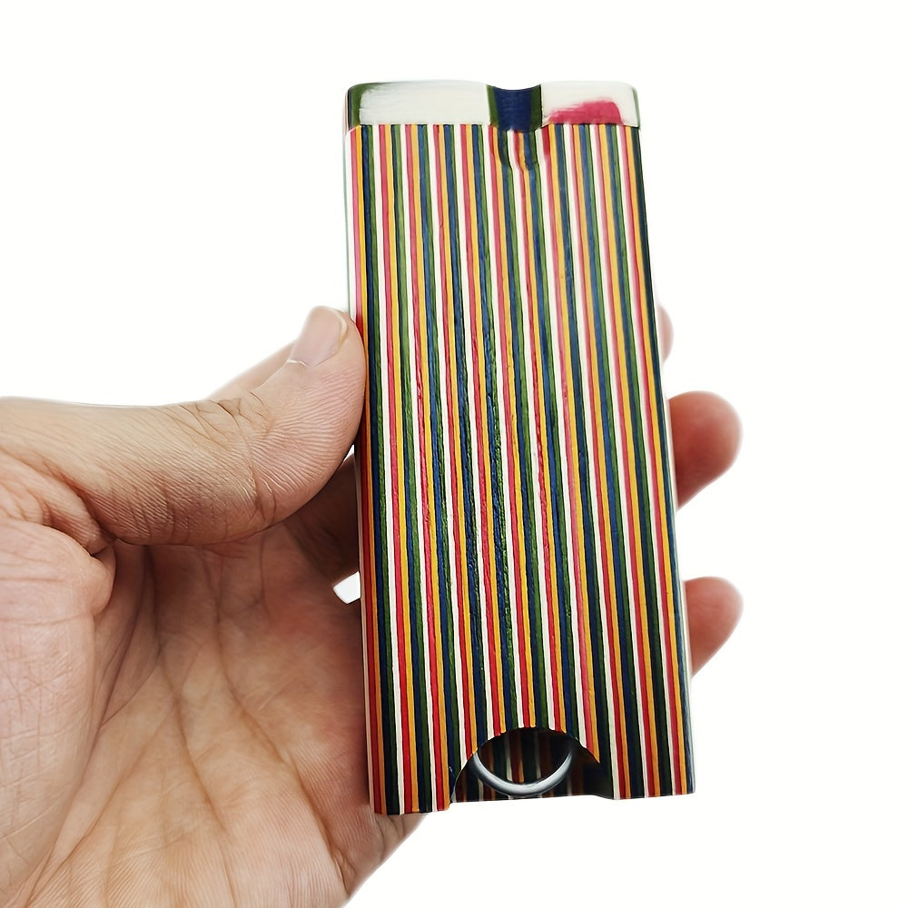 Colorful Wood Dugout Cigarette Case Set With Metal Tube