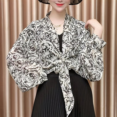 Flower Print Chiffon Shawl Sunproof Wrap UV Protection