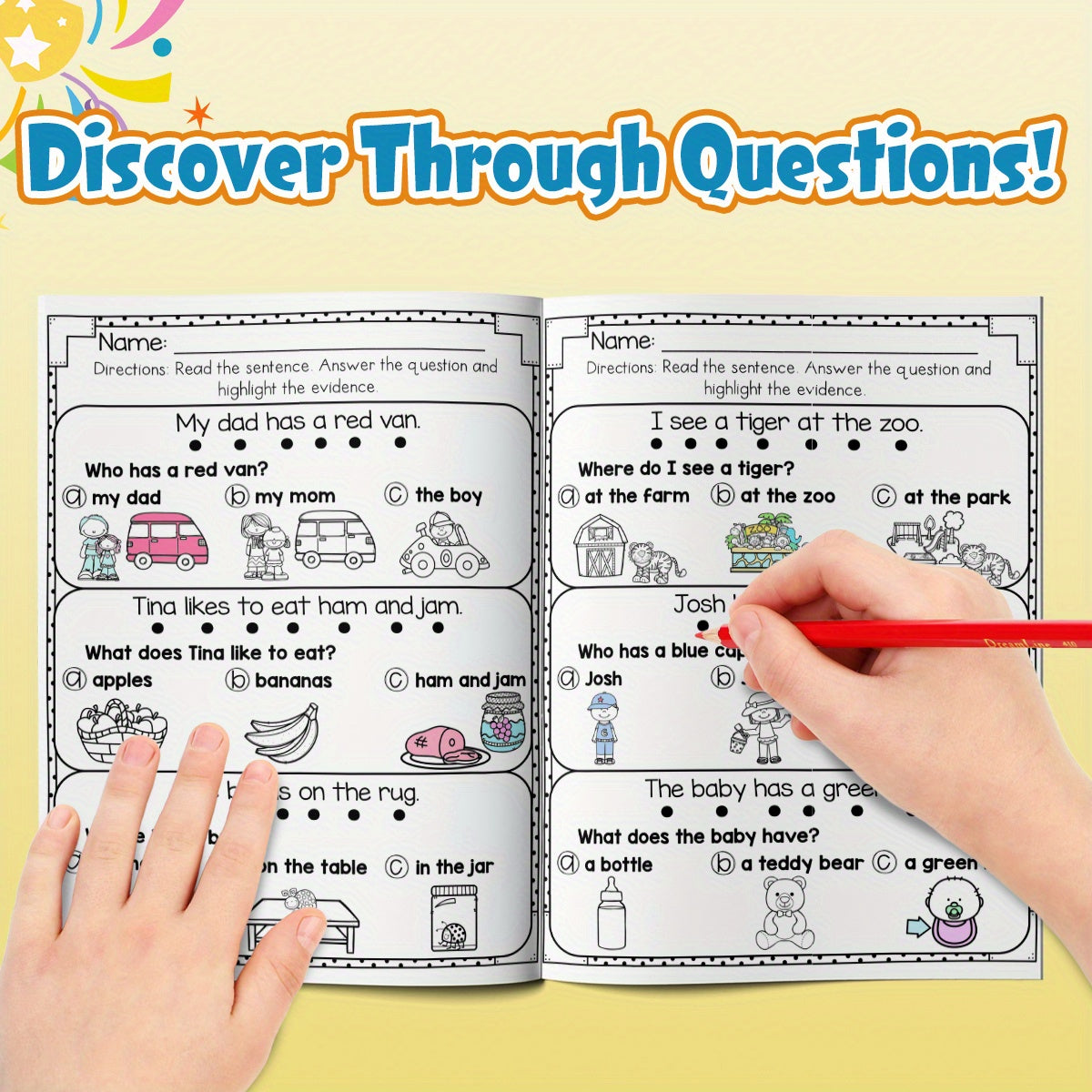 Kids' Read and Understand Practice Book with Passages for Youngsters