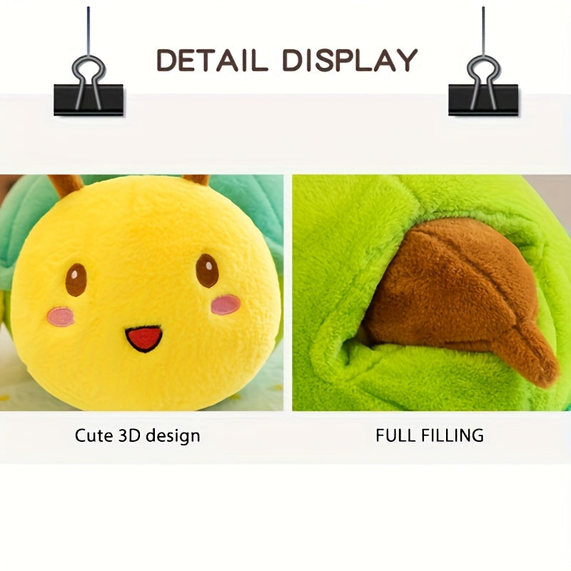 Turtle Bee Plush Toy Transforming Plushie Green Shell & Yellow Body