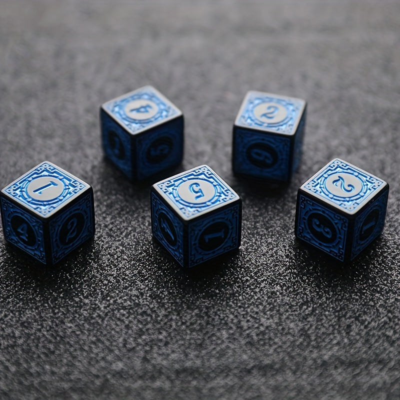 5PCS Square Edged Polyhedral Dice Set for Table Game