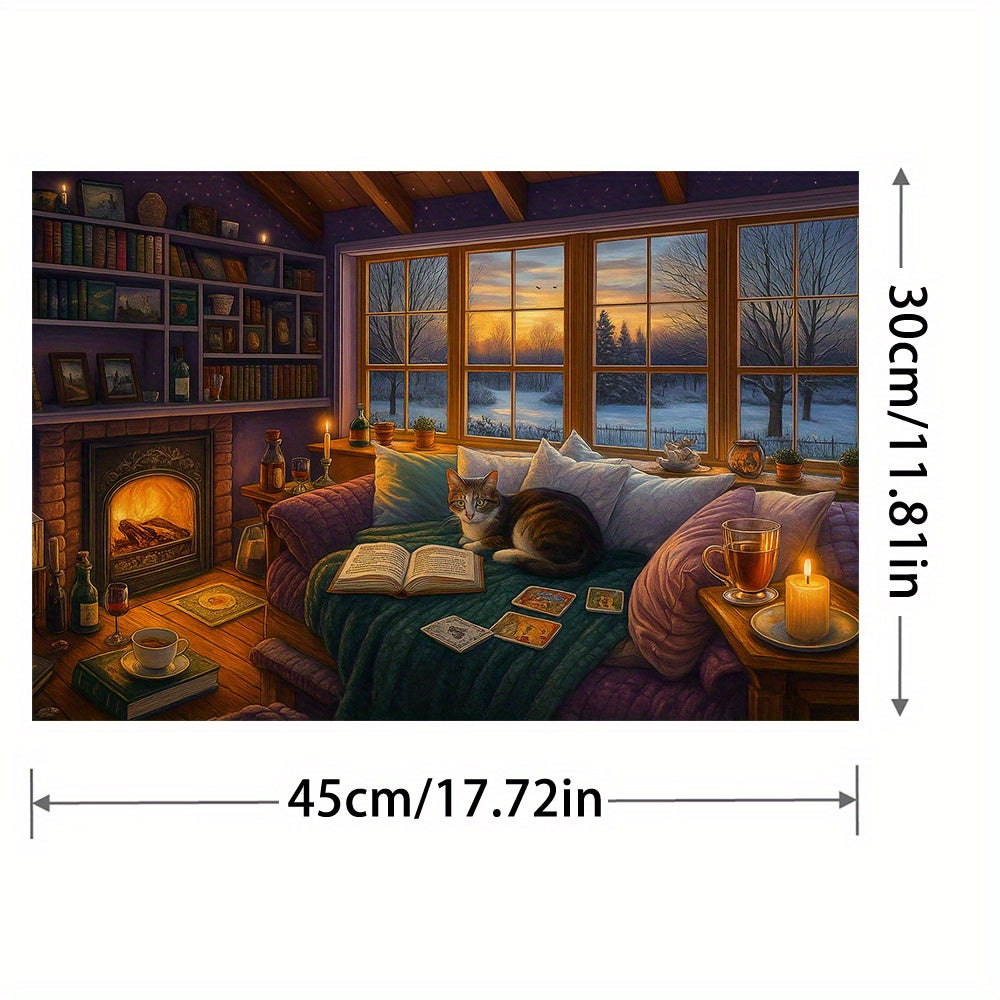 Winter Scene Diamond Painting Kit for Adults - Cozy & Relaxing Craft Supplies