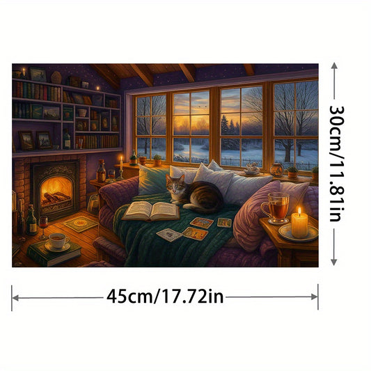 Winter Scene Diamond Painting Kit for Adults - Cozy & Relaxing Craft Supplies