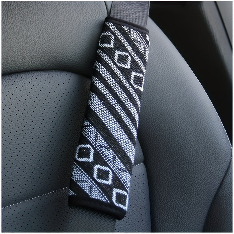 Ethnic Wind Linen Car Seat Belt Shoulder Pad Protective Cover