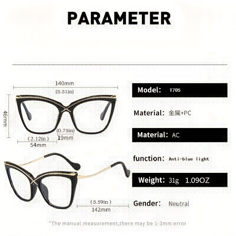 Women Cat Eye Light Blocking Glasses - Anti Eyestrain