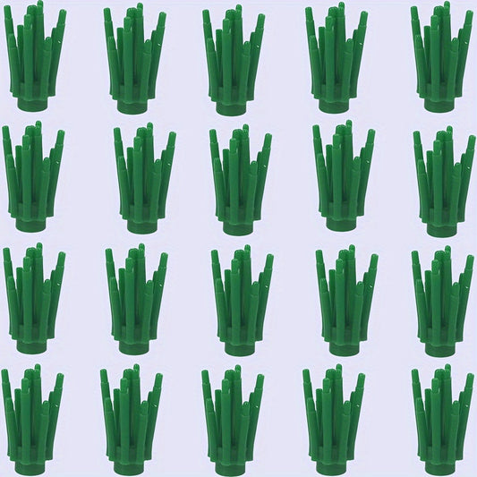 20pcs Building Block Grass Stems Leaves Twigs Farm Plant Garden Toy