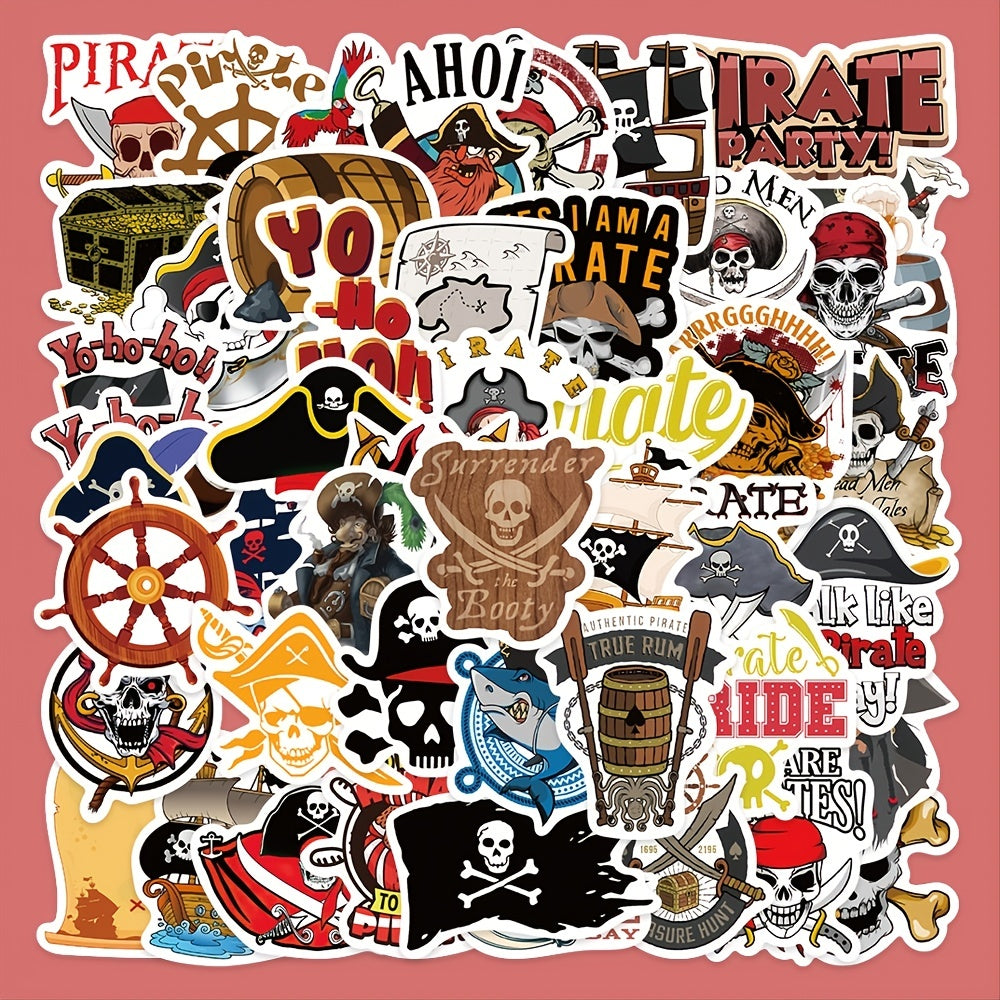 50pcs Pirate Series Waterproof Stickers DIY Decoration Materials