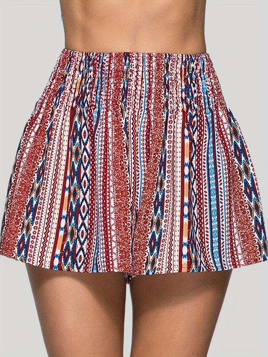 Geo Print High Waist Shorts for Spring & Summer