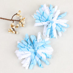 2pcs Baby Girl Curly Hair Ribbon Hair Bun Clip Christmas Firework Hair Clip