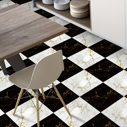 Marble Pattern Self-adhesive Waterproof Floor Tile Matte Anti-slip