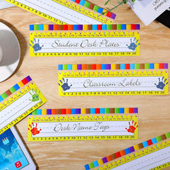 Student Pencil Pattern Name Tags 60 Pcs Classroom Desk Name Stickers