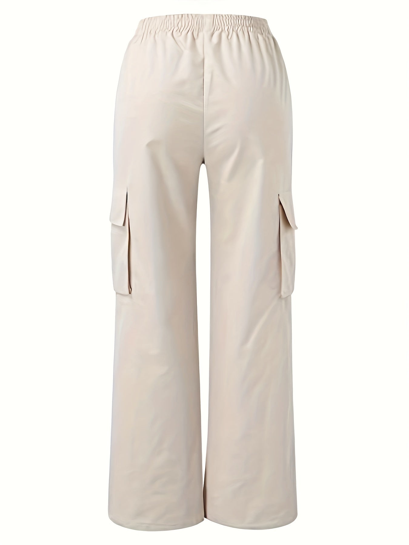  Casual High Rise Straight Leg Trousers With Pockets