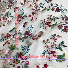 High Mesh Lace Embroidery Fabric DIY Dress Sewing Materials