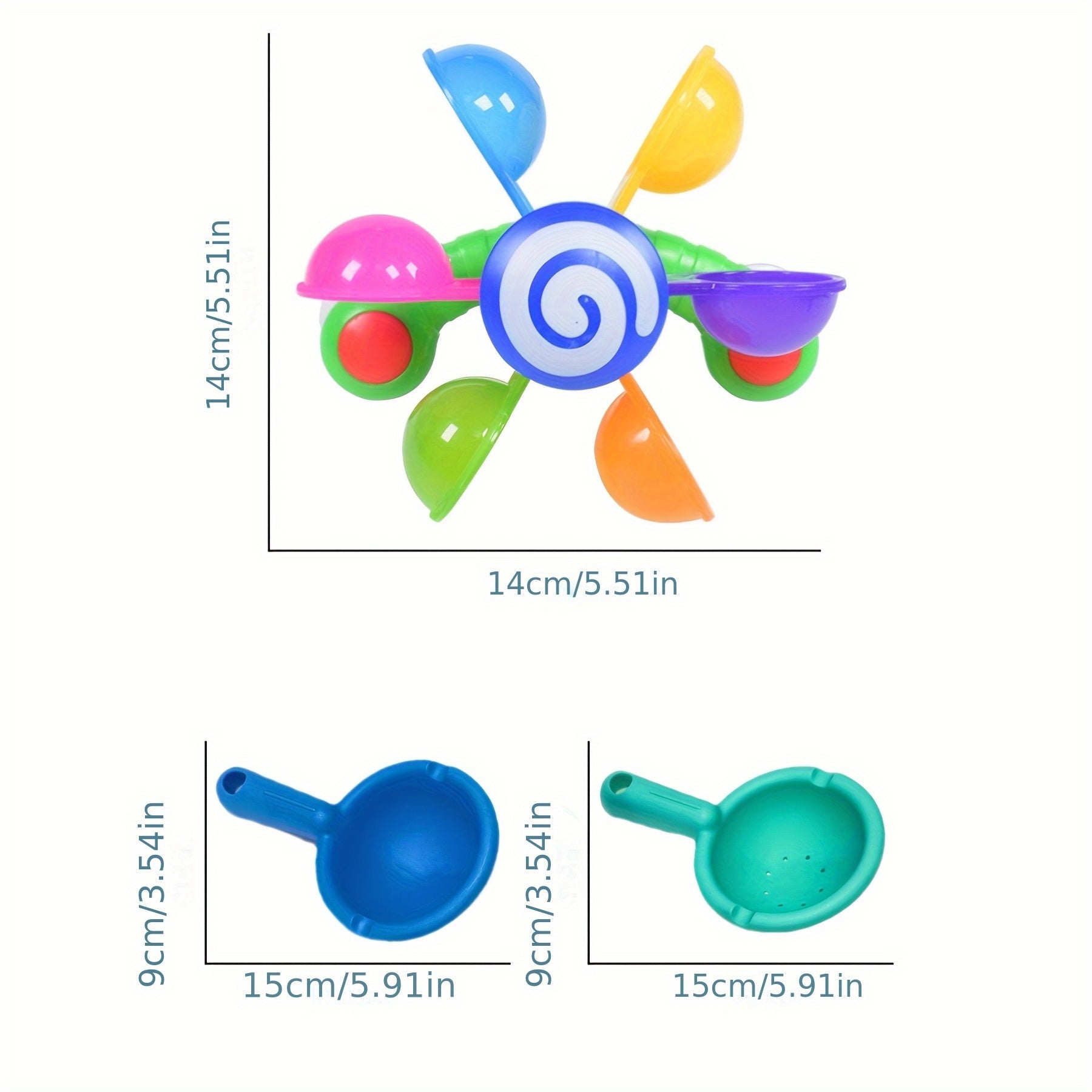 Colorful Kids Bath Windmill Toy with Water Sprinkler