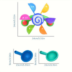 Colorful Kids Bath Windmill Toy with Water Sprinkler