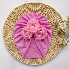 Baby Girls Flowers Decor Cap Soft Head Wrap