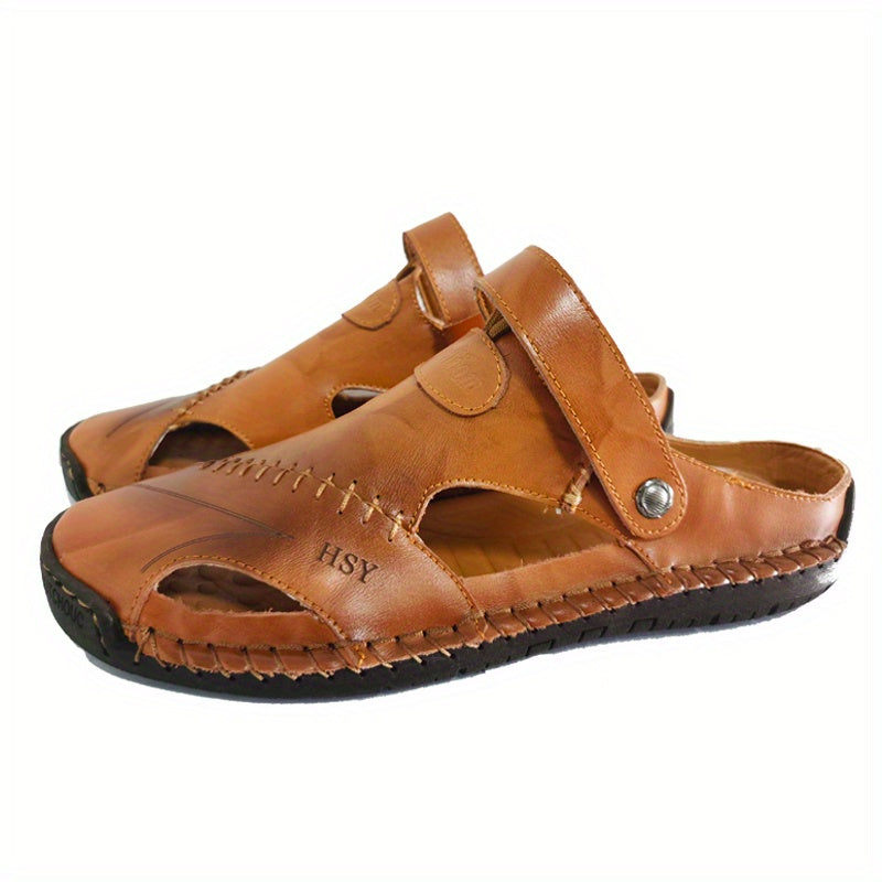 Men's Leather Sandals Retro Breathable Slippers
