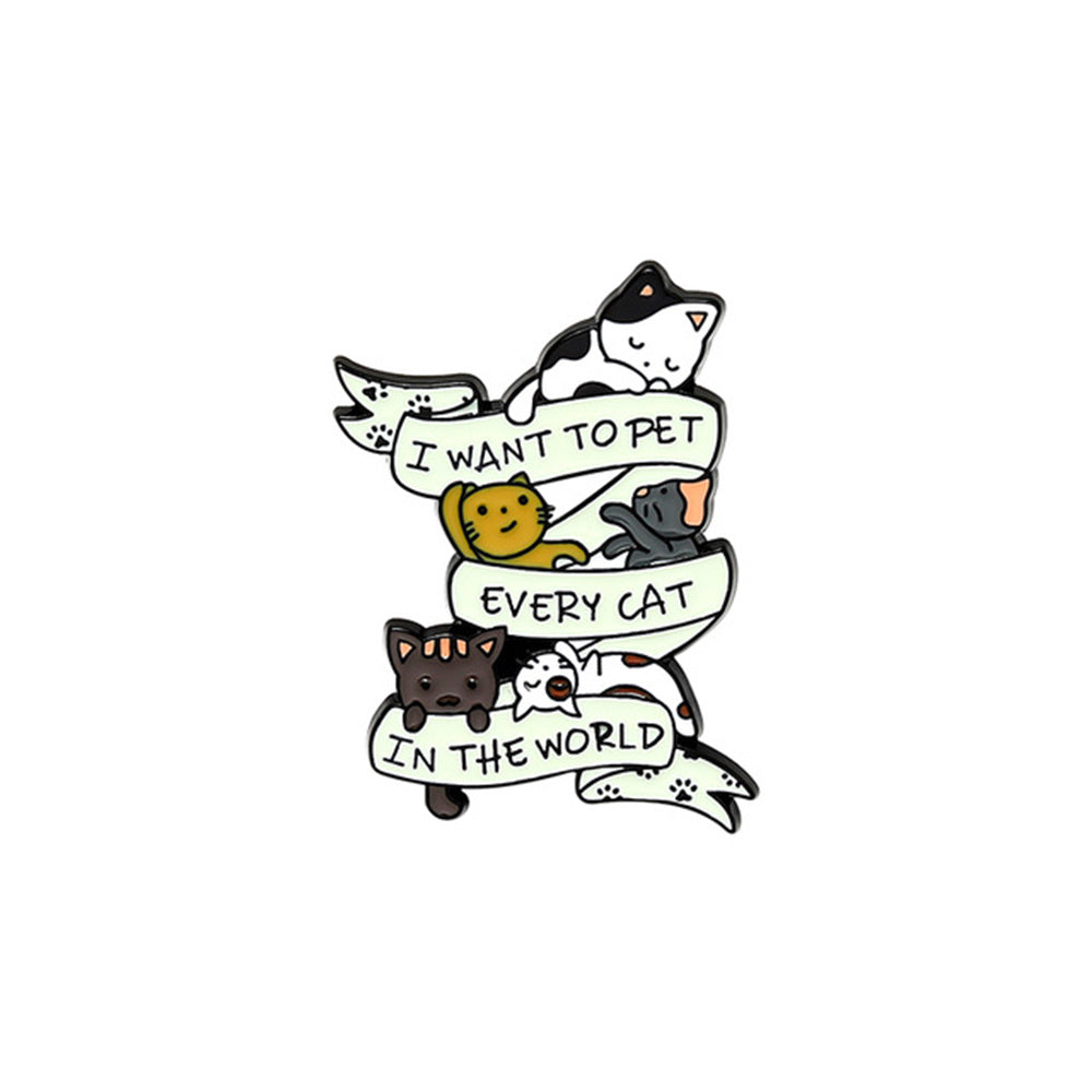 Cat Fish Charming Emblem Pet Brooch Enamel Lapel Pin Decorative Badge