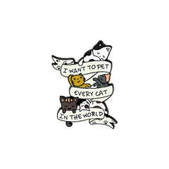 Cat Fish Charming Emblem Pet Brooch Enamel Lapel Pin Decorative Badge