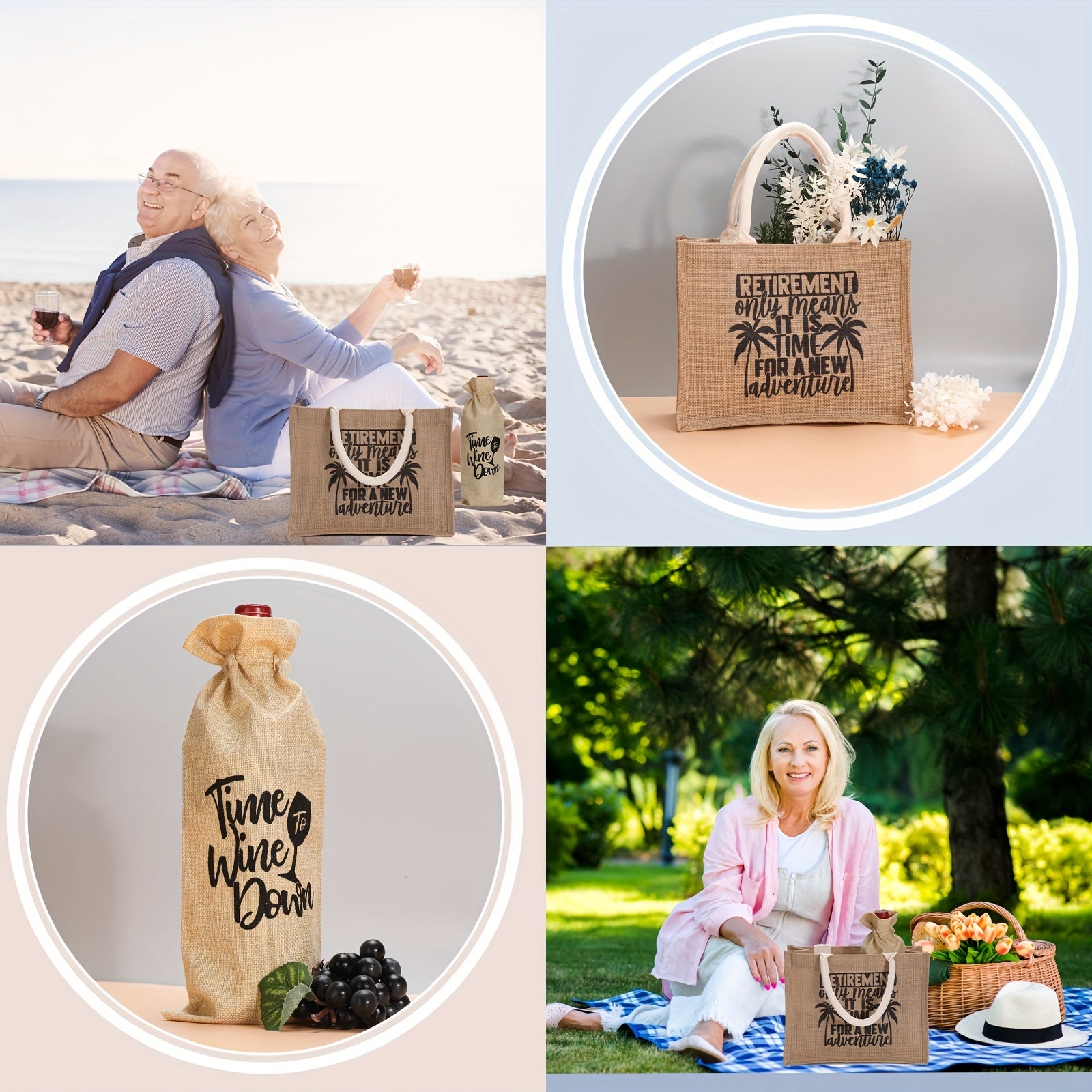 Happy Retirement Coffee Mug Beach Travel Bag Set