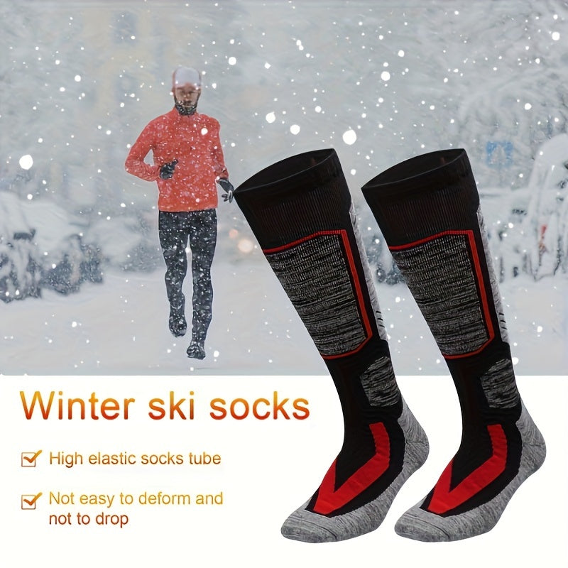 2 Pairs Winter Thermal Ski Socks Cycling Soccer Socks Knee Haig Warm Socks