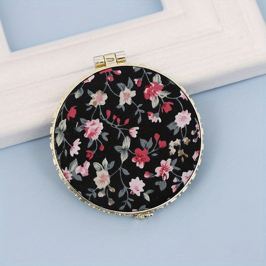 Floral Makeup Compact Mirror Chinese Style Vintage Small Pocket Purse Mirrors