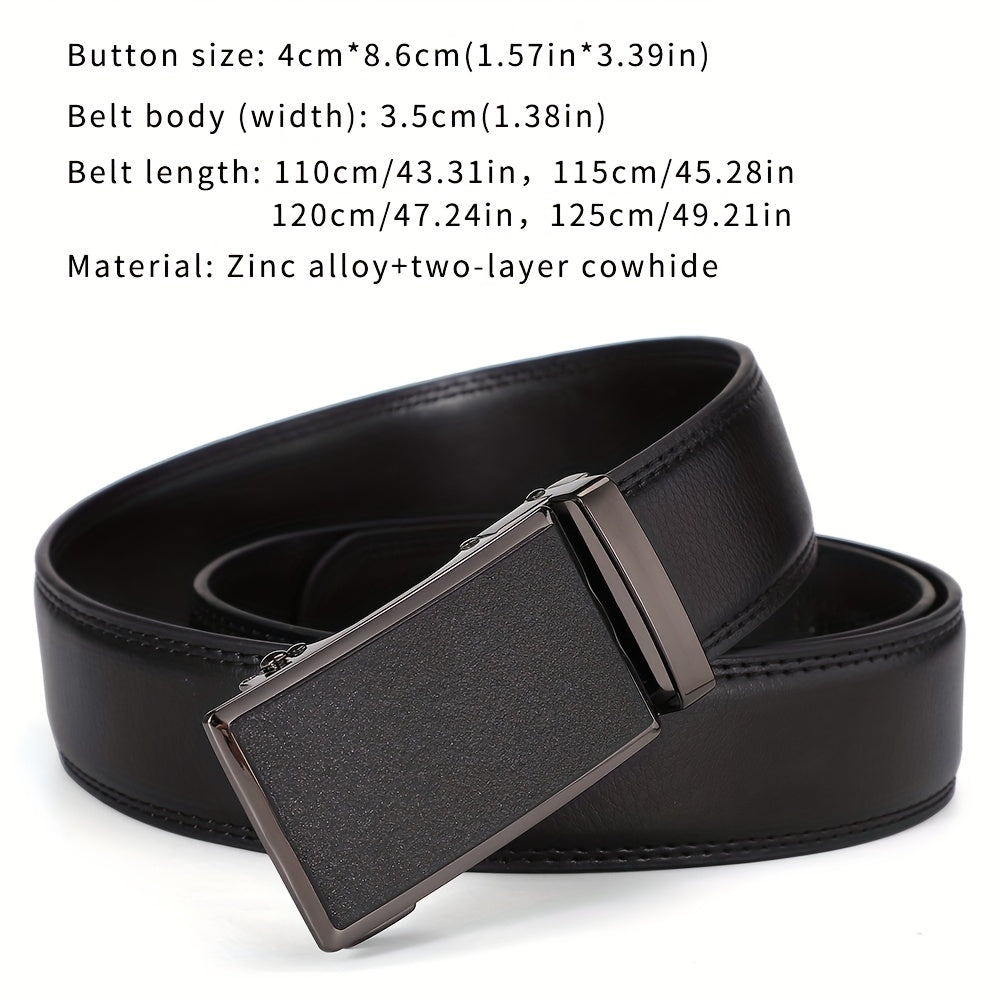 Men's High end Leather Automatic Buckle Business Belt