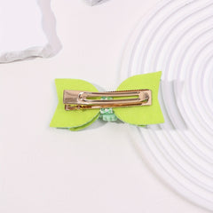 Green Hair Clip Double Layered Side Hair Bang Braids Women Girls Sweet Clip